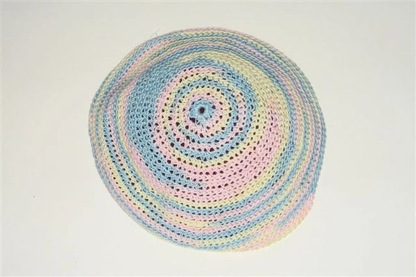 Kippah Ladies Hand Crochet Multi colors pastel