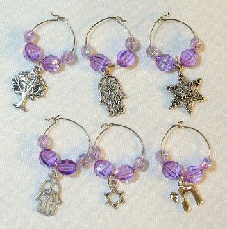 Wine Glass Charms available in Lavender