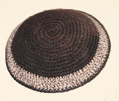 Kippah Crochet Shades of Browns Size: 6.5" Diam