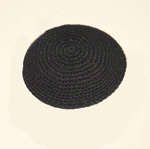 Kippah Crochet Black Thick Stitch