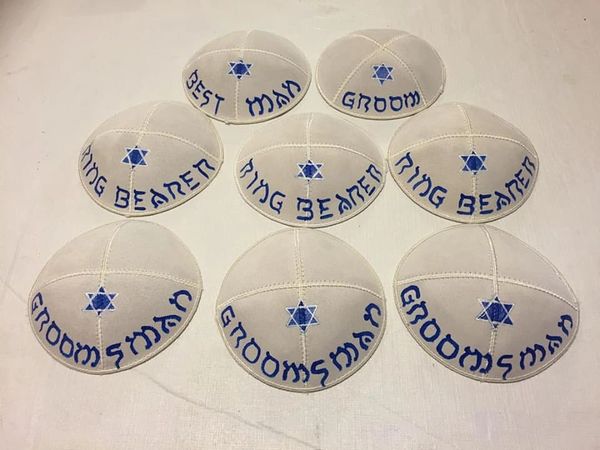 Suede Custom Wedding Party Kippot