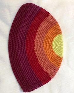 Kippah Frik Large Multicolor 10" Diameter, Made In Israel