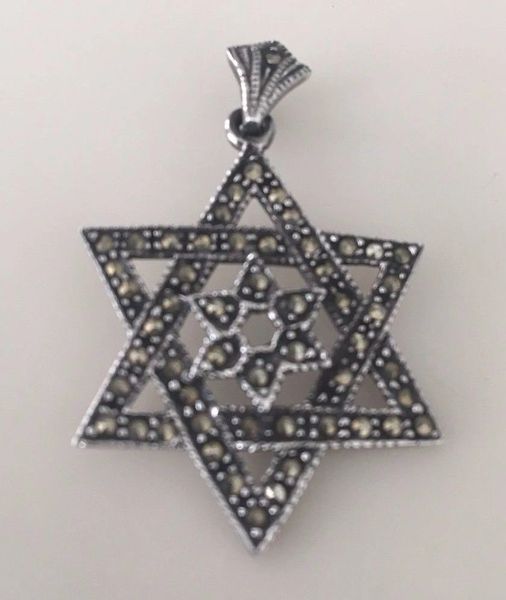 Star of David Sterling Silver "Star within a Star" Shiny - 925