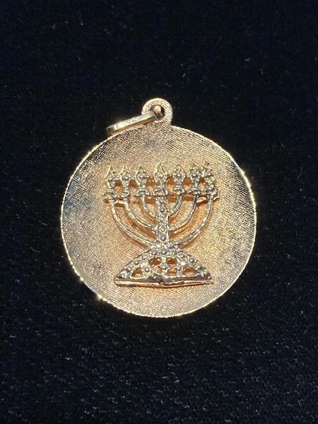 Charm Menorah Medallion 3/4" Diam,