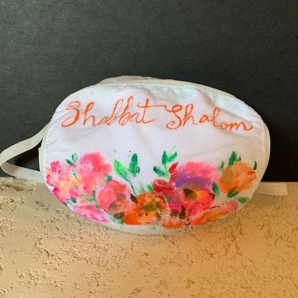"Shabbat Shalom" Hand Painted Face Masks Our Design or Yours