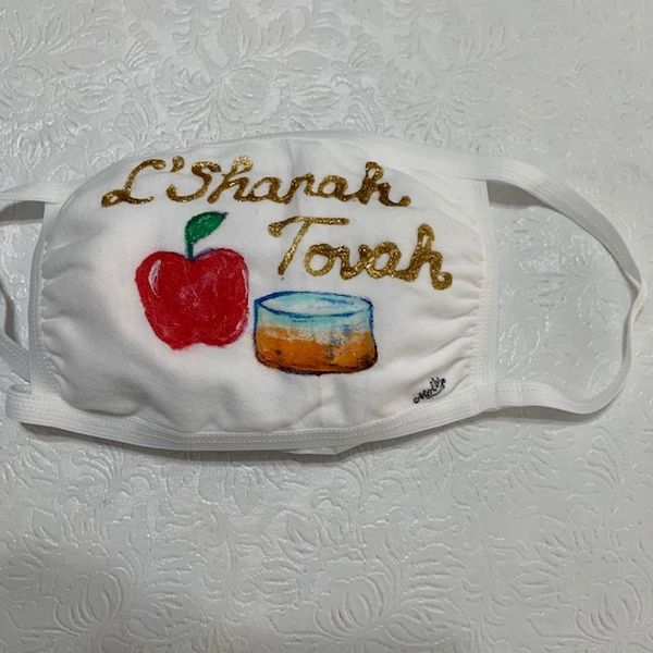 Rosh Hashanah "Apple & Honey" Mask - Hand Painted