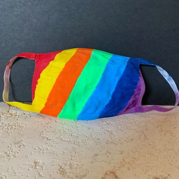 "Rainbow" Mask - Hand Painted