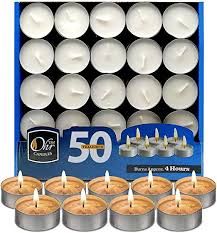 Tealights Ohr Candles - Assorted sizes - Burns Approx. 4 Hours/Box of 50