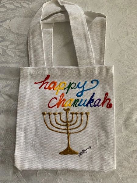 Chanukah Tote Bag - Handpainted