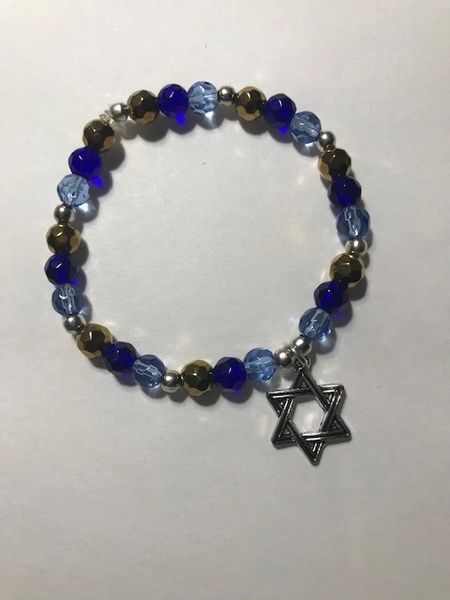 Beaded Bracelet with Star of David Charm