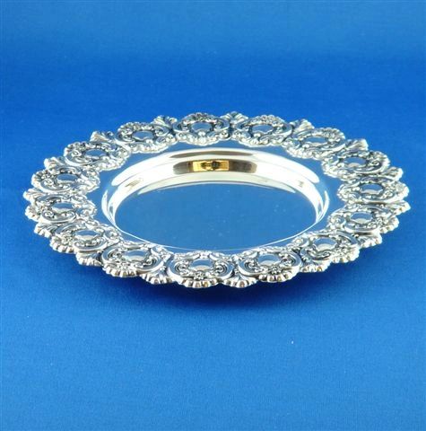 Tray Escoporto, Sterling Silver For Kiddush Cup 6.25 Inches Diameter Inside Opening 3/4 Inches , Made In Israel