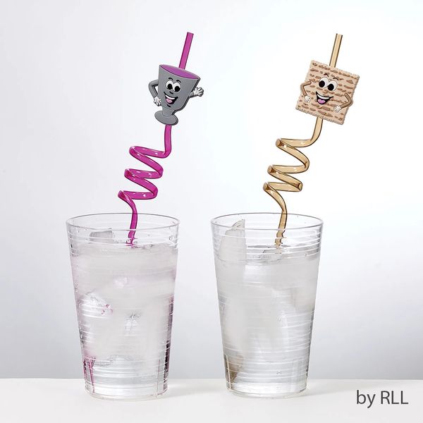 Set of 4 Passover Fun Straws with Cups and Matzahs