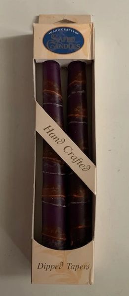 Shabbat Candles Safed Set of 2 - Purple