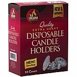 Disposable Candle Holders Aluminum Box Of 50 Drippers Extra Heavy/Extra Deep