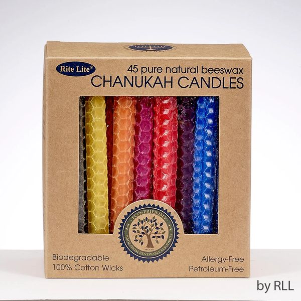 Chanukah Candles - Multi Colors Honeycomb Beeswax