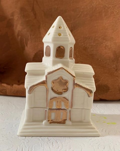 Spice Box Ceramic White/Gold