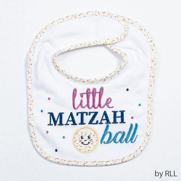 "Little Matzah Ball" Embroidered Passover Bib