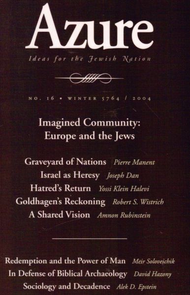 Azure Ideas for the Jewish Nation Journal – January 1, 2004