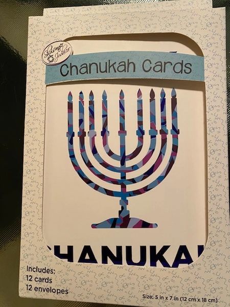 Chanukah Cards, 2 Designs of 12 Cards & Envelopes, 1 Style/Box