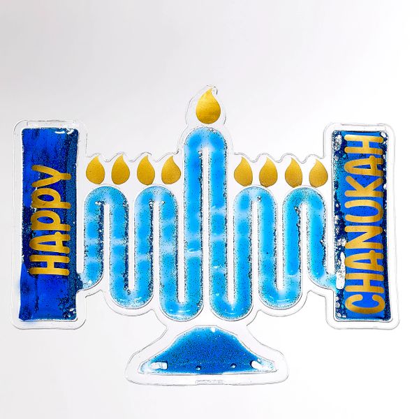 Flowy Fun Menorah™ Toy, Filled With Blue Glitter