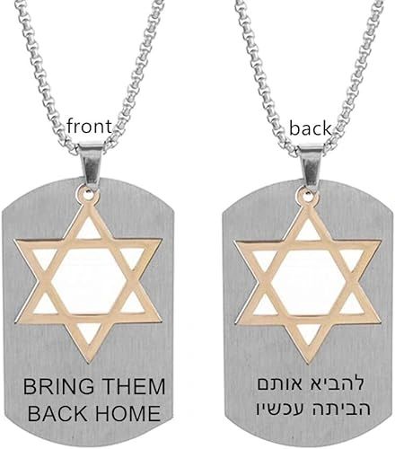 Bring Them Back Home Necklace Israeli Jewish Star of David Pendant