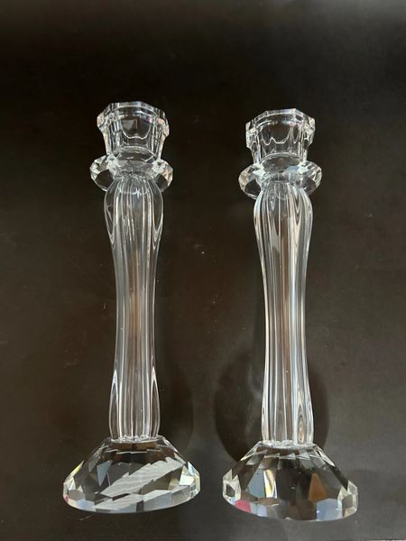 Candleholder Glass Elegant 8.75 Inches H X Base 2.75 Inches Diam