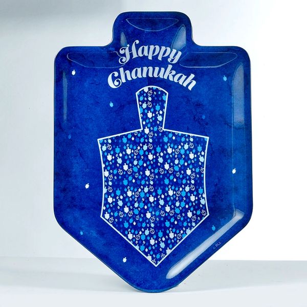 "Chanukah Mosaic " Dreidel Shaped Melamine Serving Tray