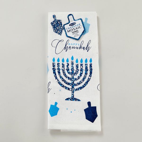 "Chanukah Mosaic" Printed Cotton Towel