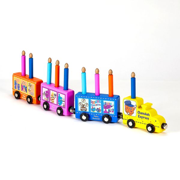 My Play Wood Train Menorah w/ Removable Wood Candles Ages 3+