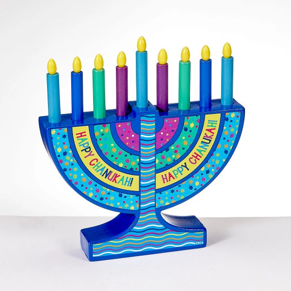 My Mini Wood Menorah With Removable Wood Candles - Ages 3+