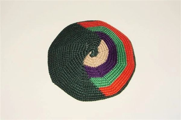 Kippah Hand Crochet Large Multicolor Assorted Colors And Designs