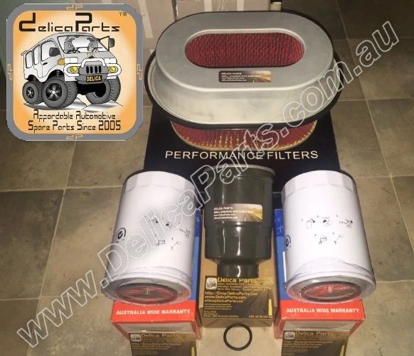 COMBO DEAL, C-5, (Air Filter + Two Oil Filters + Fuel Filter for Diesel Mitsubishi Delica, 4M40, 2.8L)