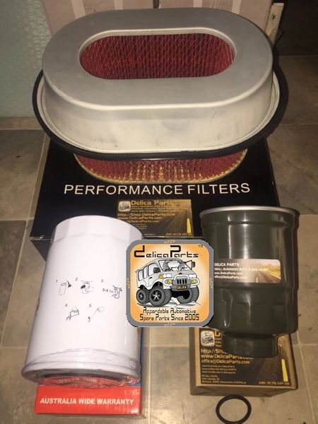 COMBO DEAL, C-4, (Air Filter + Oil Filter + Fuel Filter for Diesel Mitsubishi Delica, 4M40, 2.8L)
