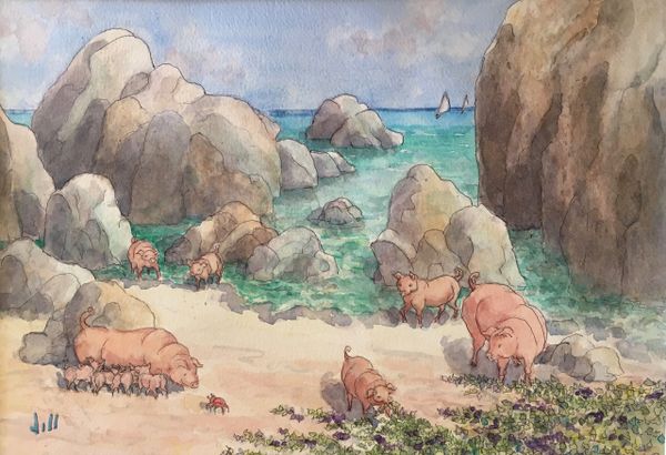 SOLD - Pigs At The Baths