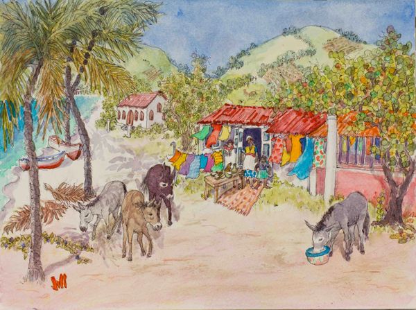 Donkeys Checking Out Jost Van Dyke's Main Street