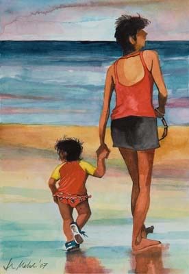 Mother & Child Sunset Walk