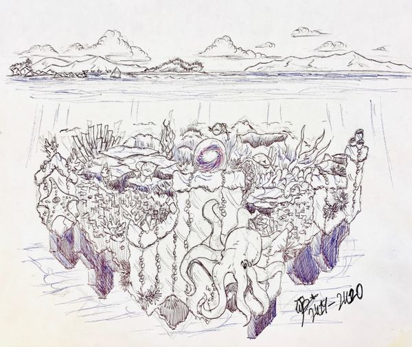 "Coral Infinity" Original Drawing by Walden Benjamin