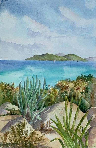 Across The Channel - Original Watercolor Painting by Jinx Morgan