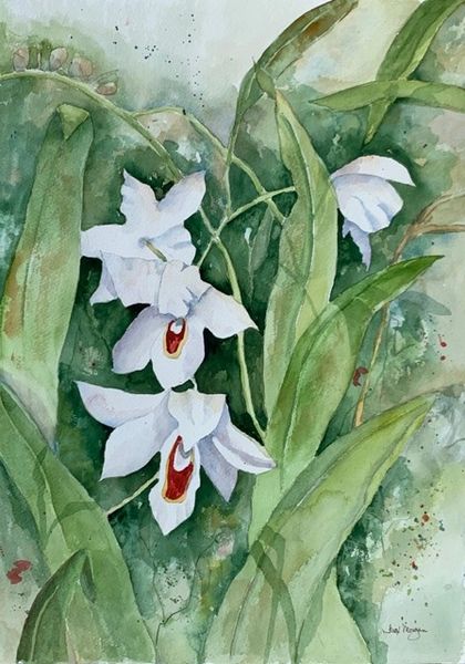 White Lights - Original Watercolor Painting by Jinx Morgan