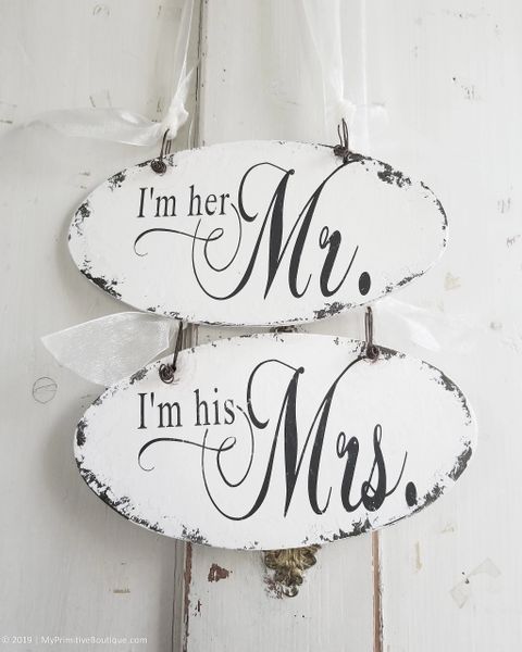 I M Her Mr And I M His Mrs Wedding Signs Romantic Wedding Deco My Primitive Boutique