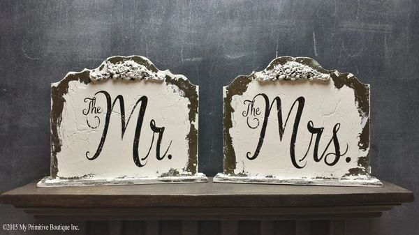 MR and MRS SWEETHEART TABLE SIGNS | RUSTIC WEDDING DECOR | My