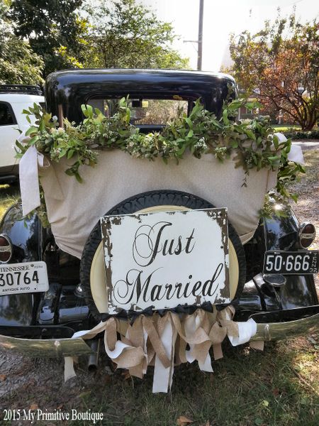 Just Married Wedding Day Car Window Sticker Personalised Sign