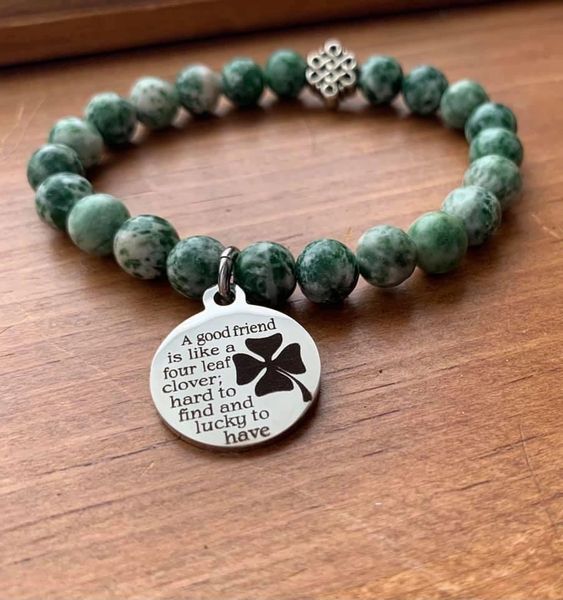 Friendship Bracelet with Spotted Jade