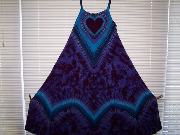 Super Vee Heart Long Dress Purple/Blue