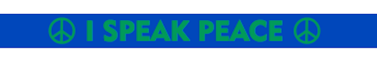 I Speak Peace Silicone Wristband - Blue and Green