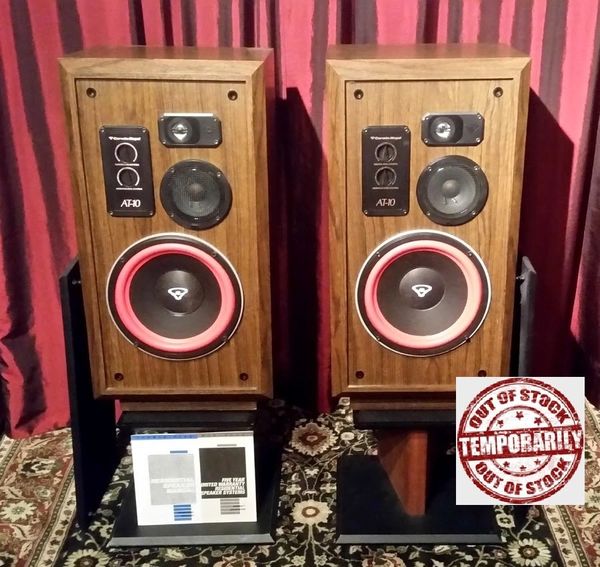 Vintage Cerwin Vega At 10 Floor Standing Speakers Checkered