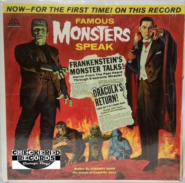 Cherney Berg Famous Monsters Speak First Year Pressing 1963 US A.A. Records ‎AR-3 Vintage Vinyl Record Album