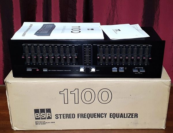 BSR EQ-1100 Equalizer BSR EQ-1100 Stereo Frequency EQ 1985 Black