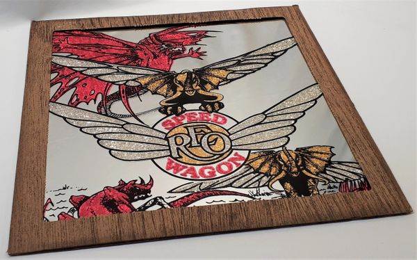 Vintage 1975 REO Speedwagon Dragon Wings Carnival Mirror Rock Band Fair Mirror Prize Mirror