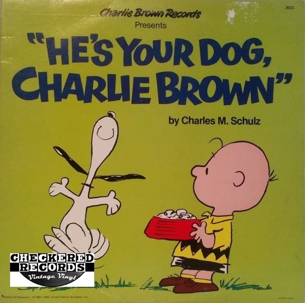 Vintage Charles M. Schulz He's Your Dog Charlie Brown Charlie 1978 Pressing 1978 US Brown Records 2603 Vintage Vinyl LP Record Album